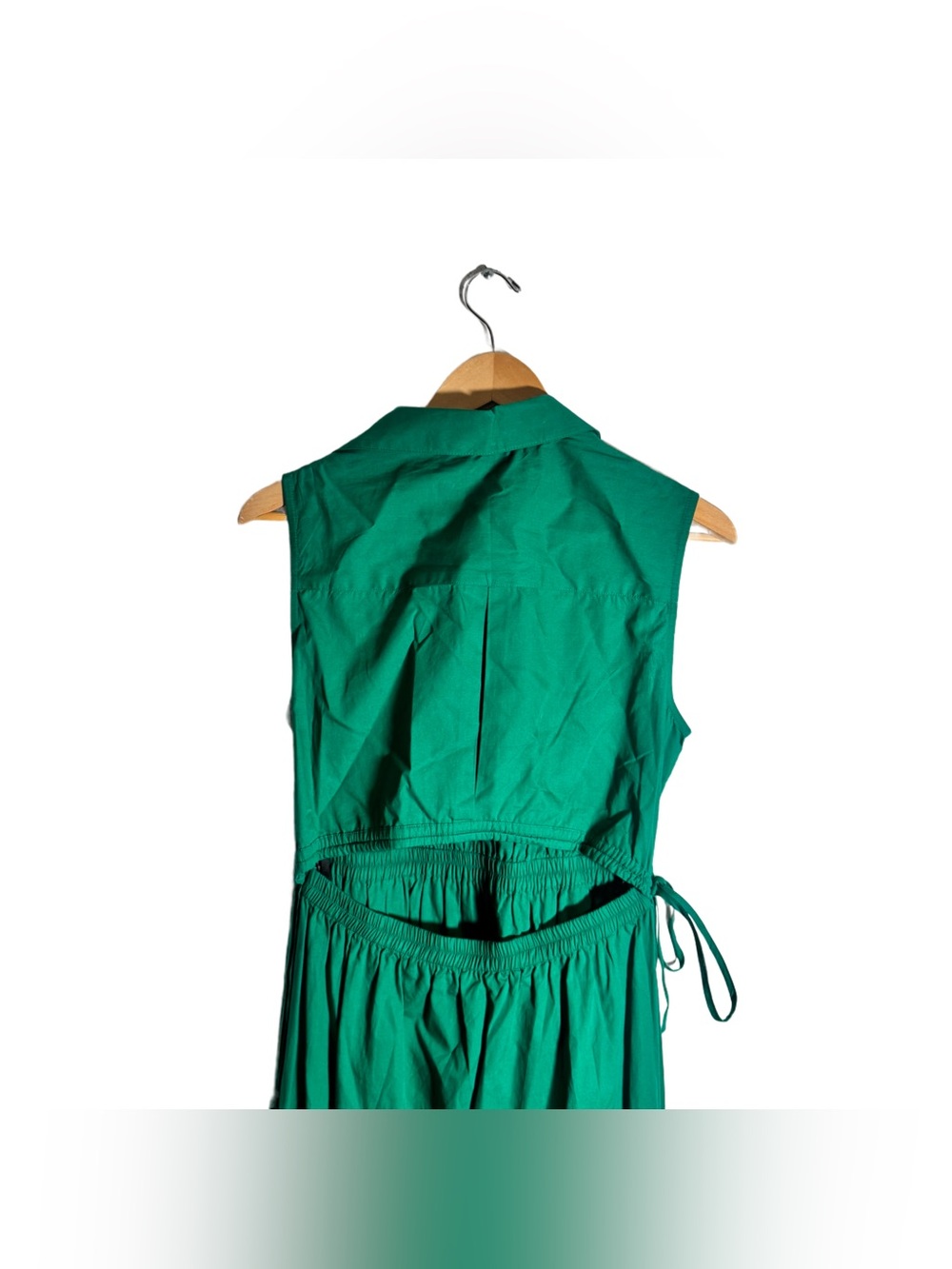 Calvin Klein Midi Dress Women's 8 Cutout Cotton Emerald Sleeveless Vacation NWT - Picture 4 of 6